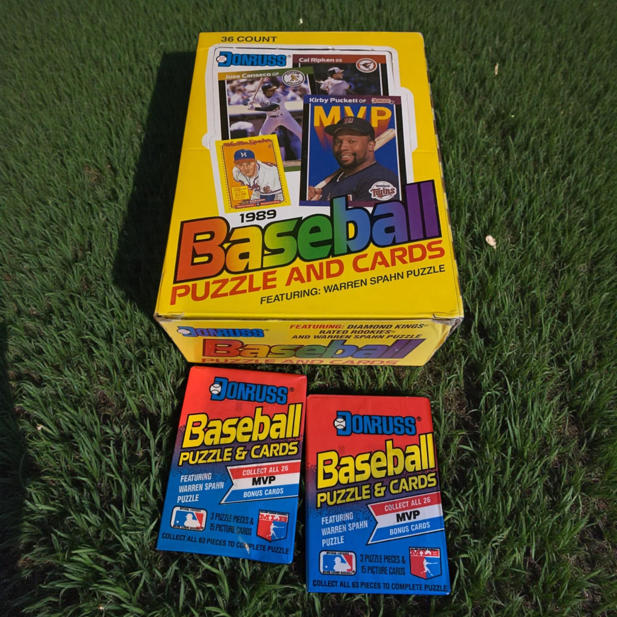 MLB 1989 Donruss Baseball Puzzle & Card Box| 36 Packs