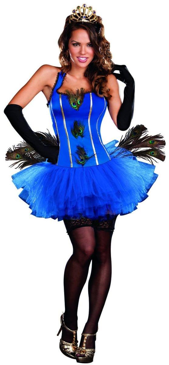 Sexy Royal Peacock Blue Tutu Dress Costume Adult