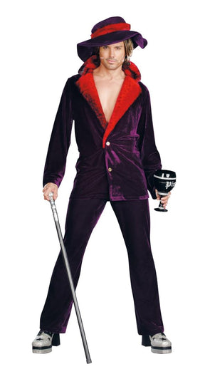 Big Pimpin Purple Velour Costume Suit Adult