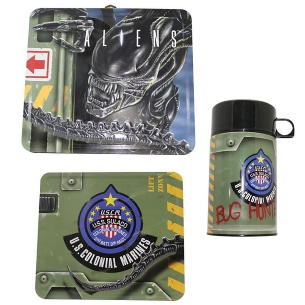 Aliens Tin Lunch Box with Thermos