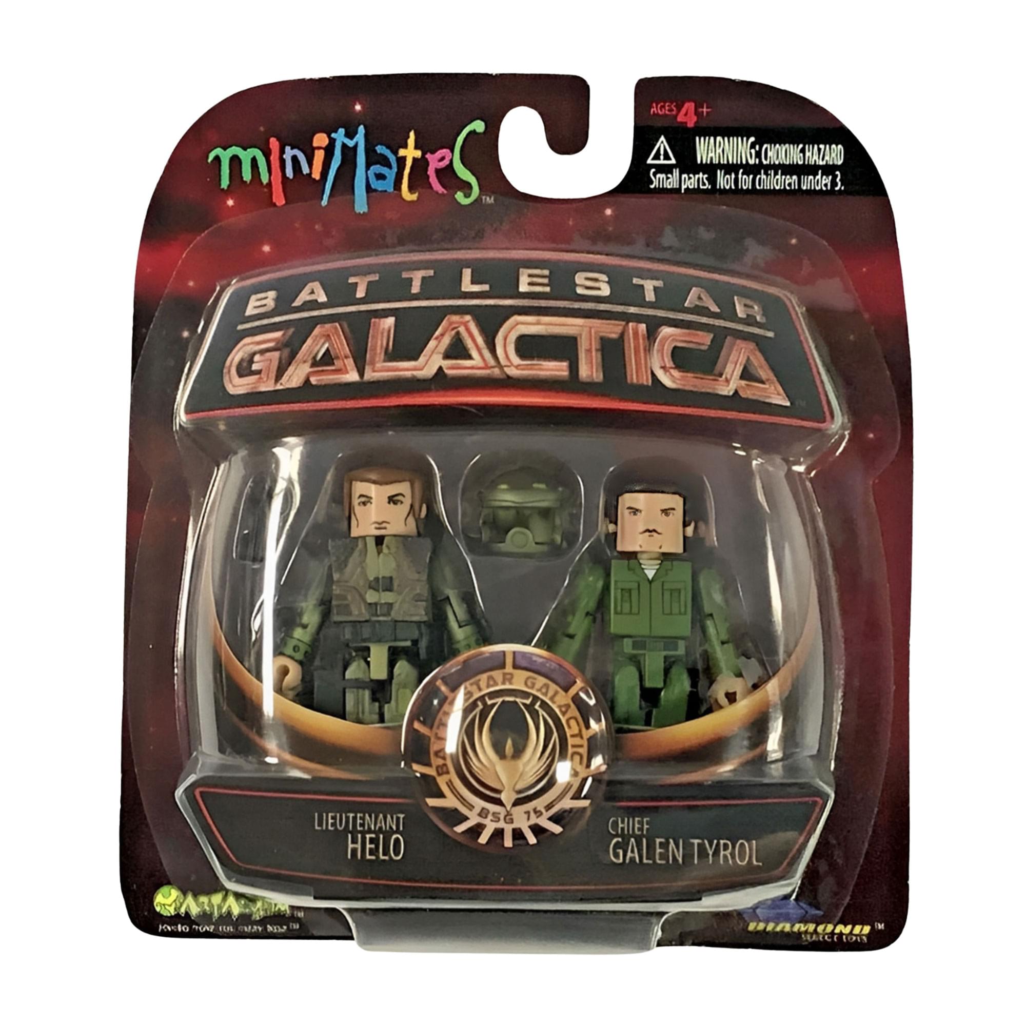 Battlestar Galactica Minimates Lt. Helo And Chief Galen Tyrol Action Figures
