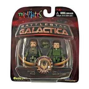 Battlestar Galactica Minimates Lt. Helo And Chief Galen Tyrol Action Figures