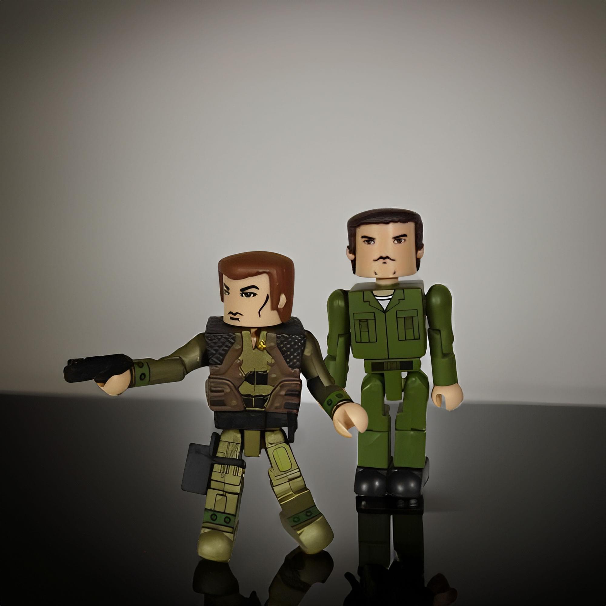 Battlestar Galactica Minimates Lt. Helo And Chief Galen Tyrol Action Figures