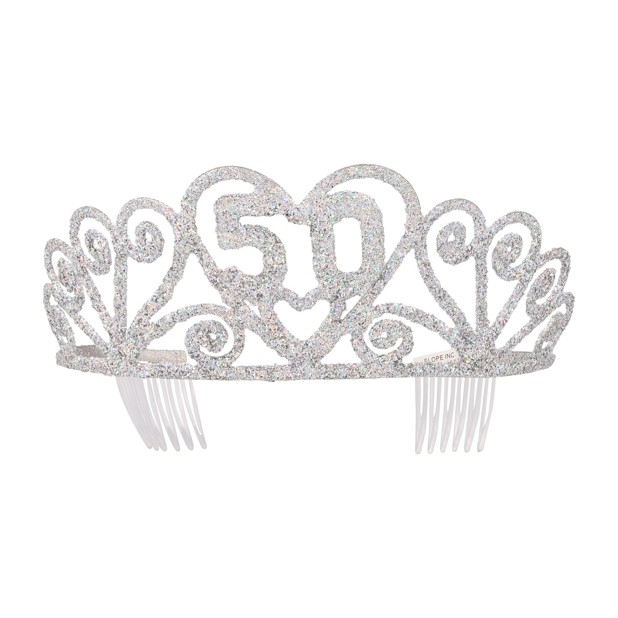 Birthday "50" Silver Spakle Tiara Adult Crown
