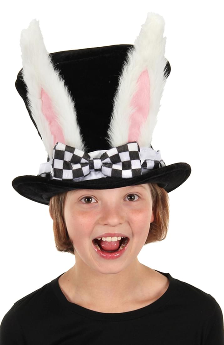 Faux White Rabbit Topper Child Top Hat