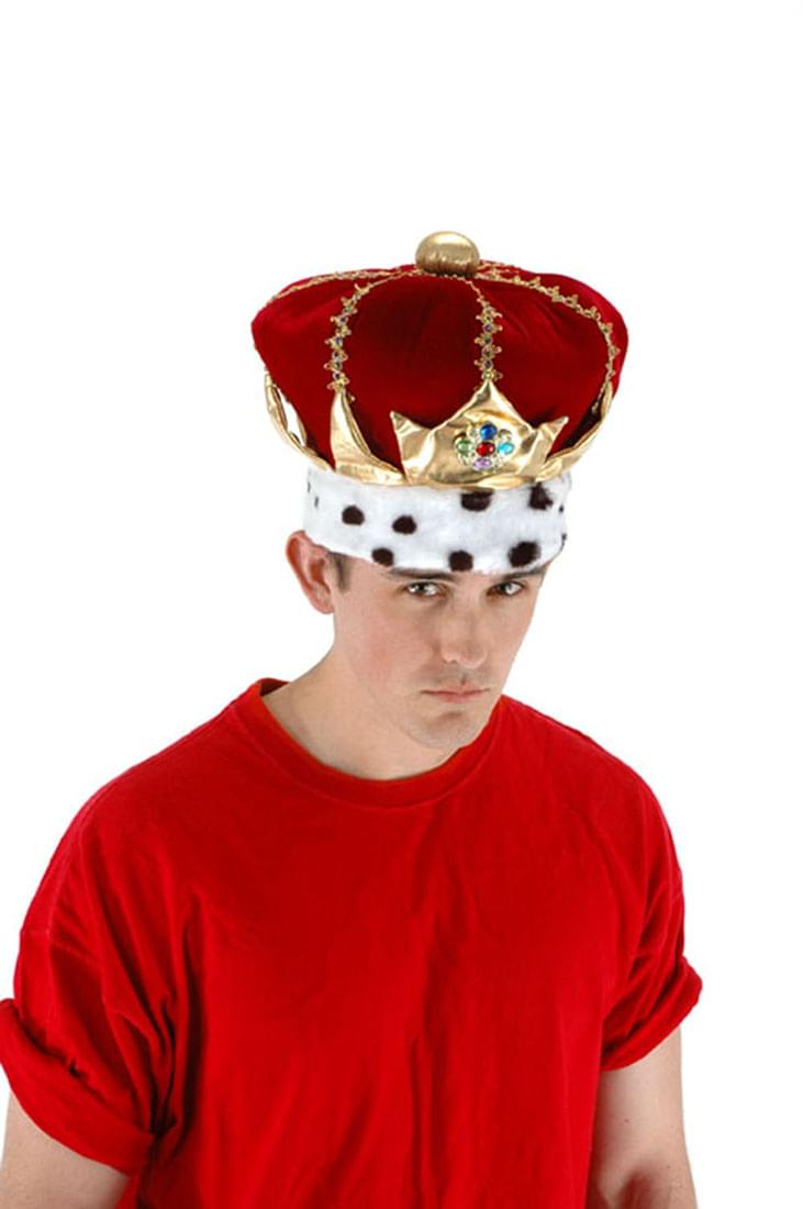Royal King Red Crown Adult Costume Hat