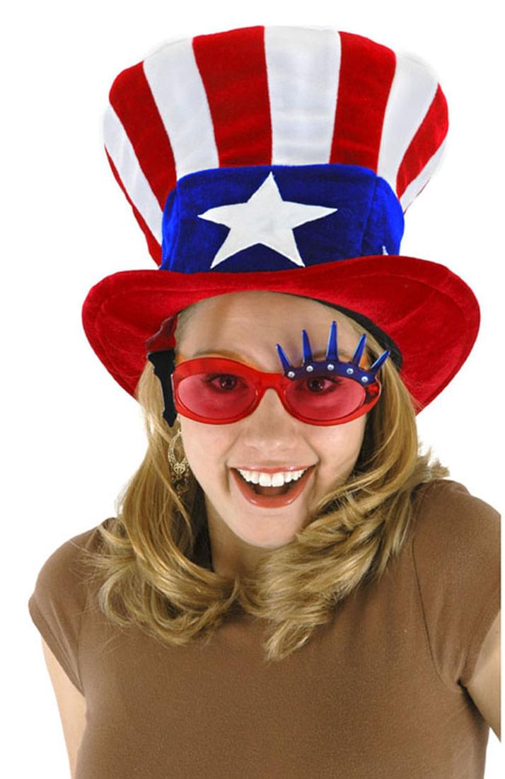 Patriotic USA Uncle Sam Adult Velvet Costume Hat
