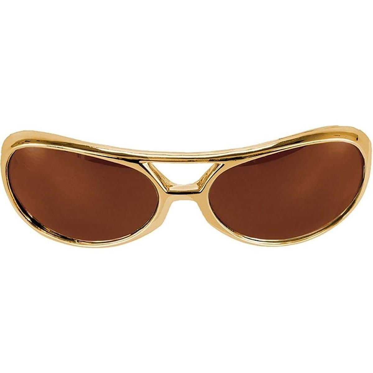 Rock & Roll King Gold/Brown Adult Costume Glasses