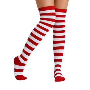 Where's Waldo Wenda Deluxe Over the Knee Costume Socks Adult