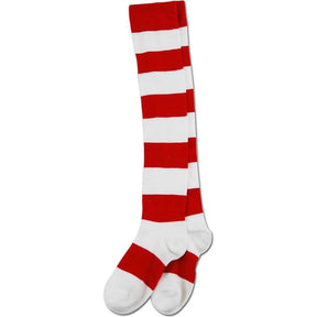 Where's Waldo Wenda Deluxe Over the Knee Costume Socks Adult