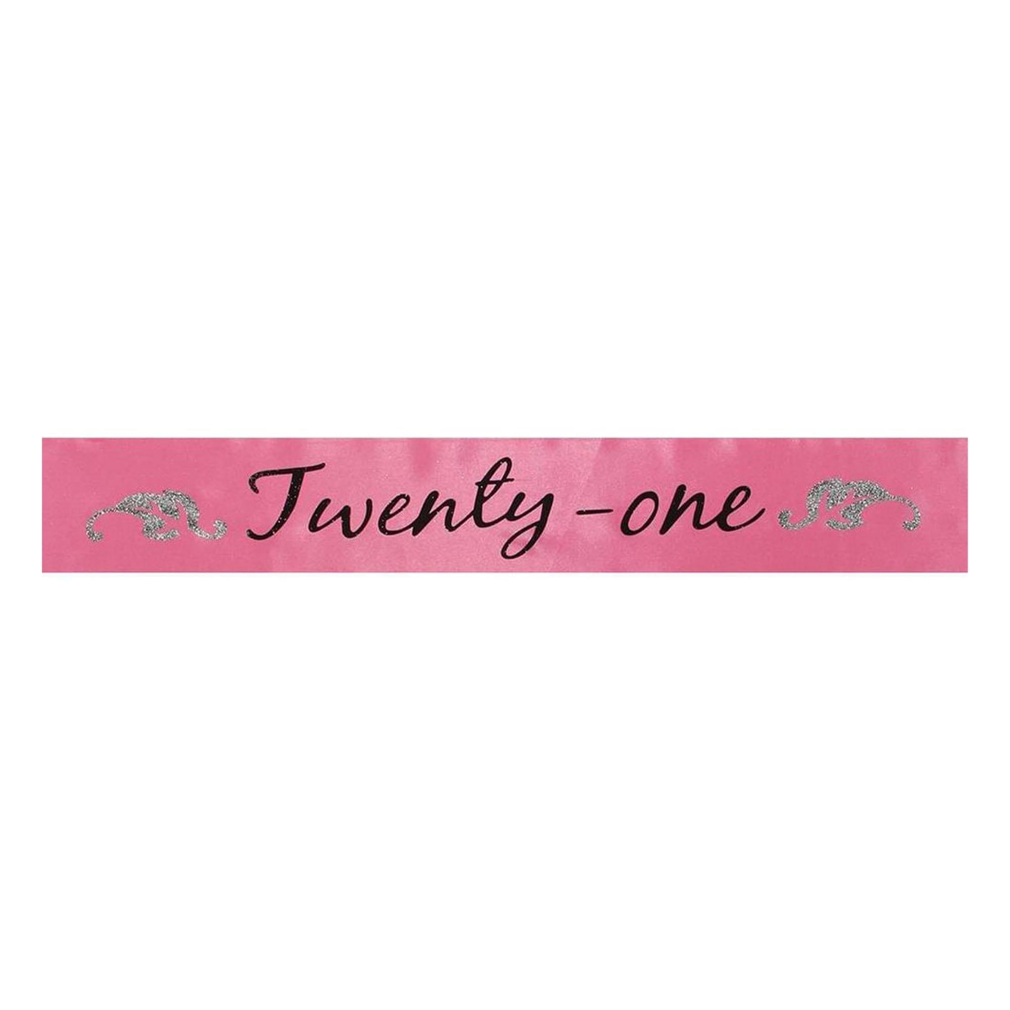 Birthday Sash "Twenty-One" Hot Pink One Size