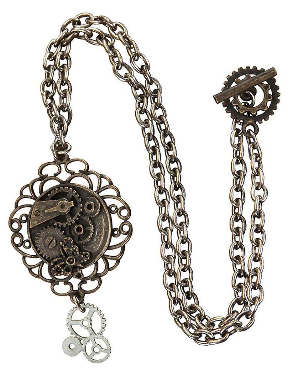 Steampunk Antique Butterfly Gears Costume Necklace Adult