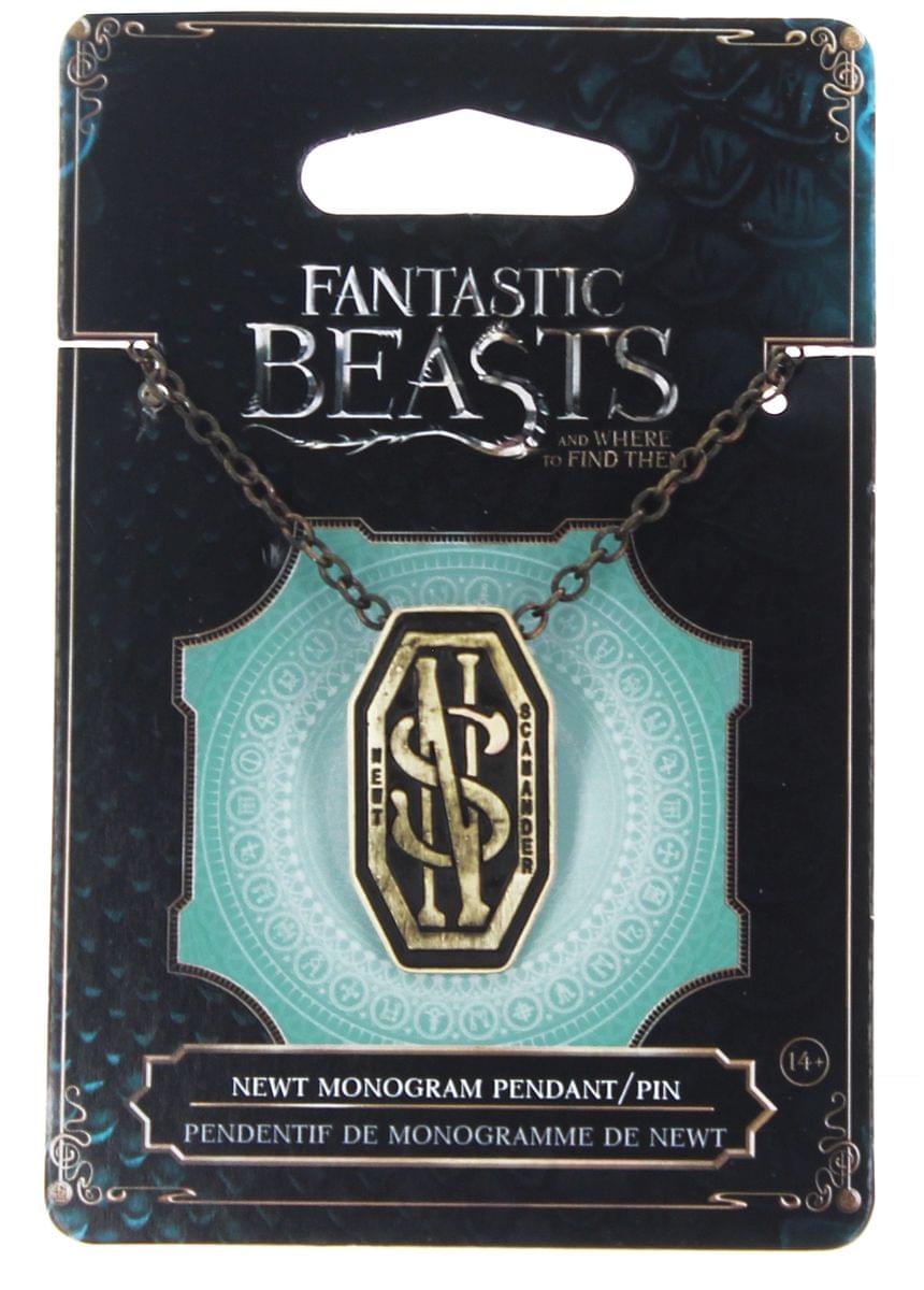 Fantastic Beasts Newt's Monogram Costume Pendant Pin with Chain