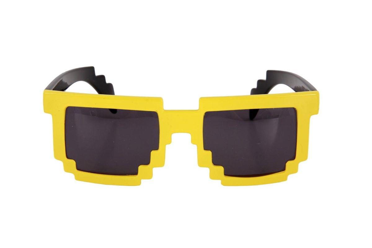 Pixel-8 Glasses Costume Glasses Adult: Yellow & Smoke