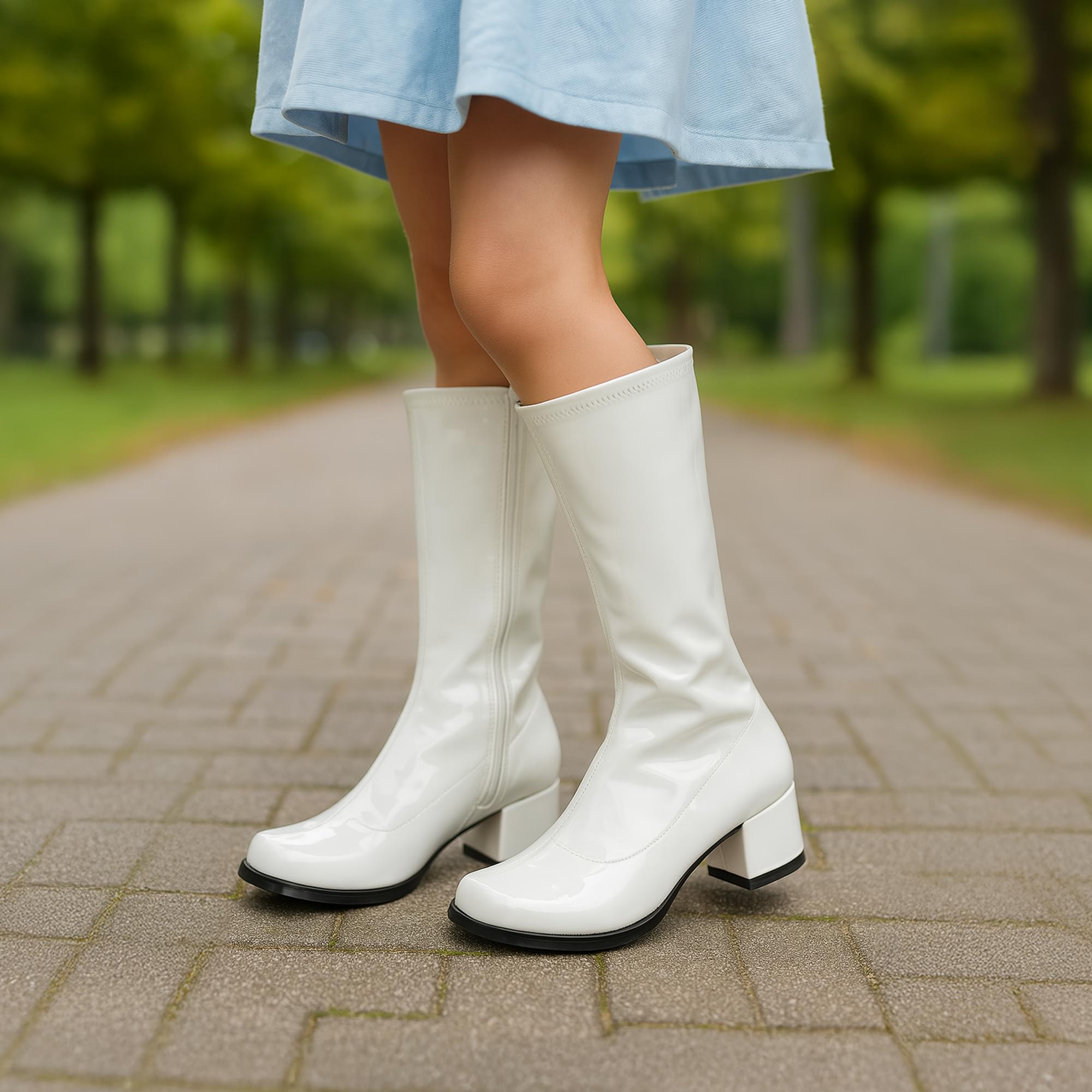 1.75" Heel Children's Gogo Boot White