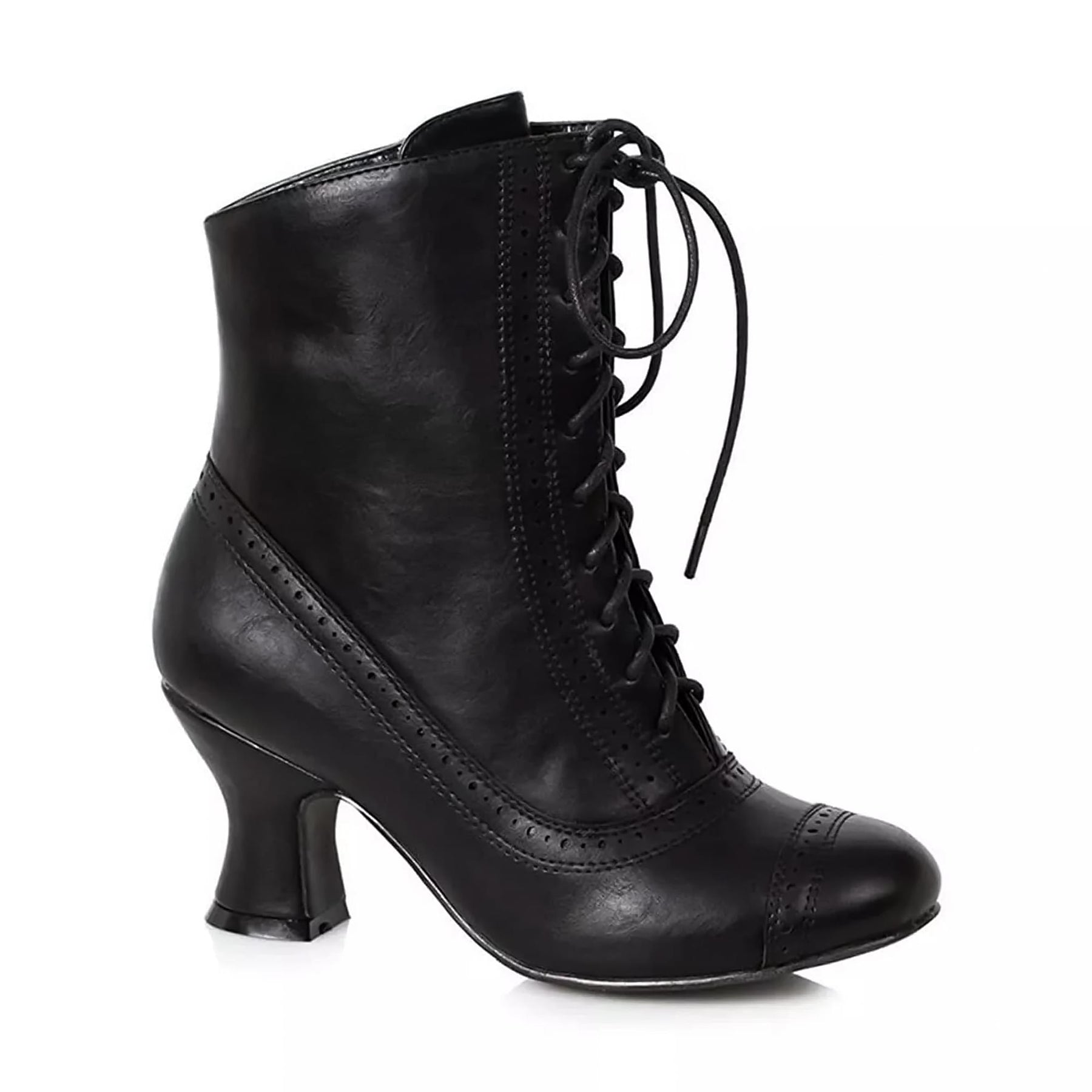 Victorian 2.5" Heel Women's Mid Calf Lace Up Costume Boot (Black)