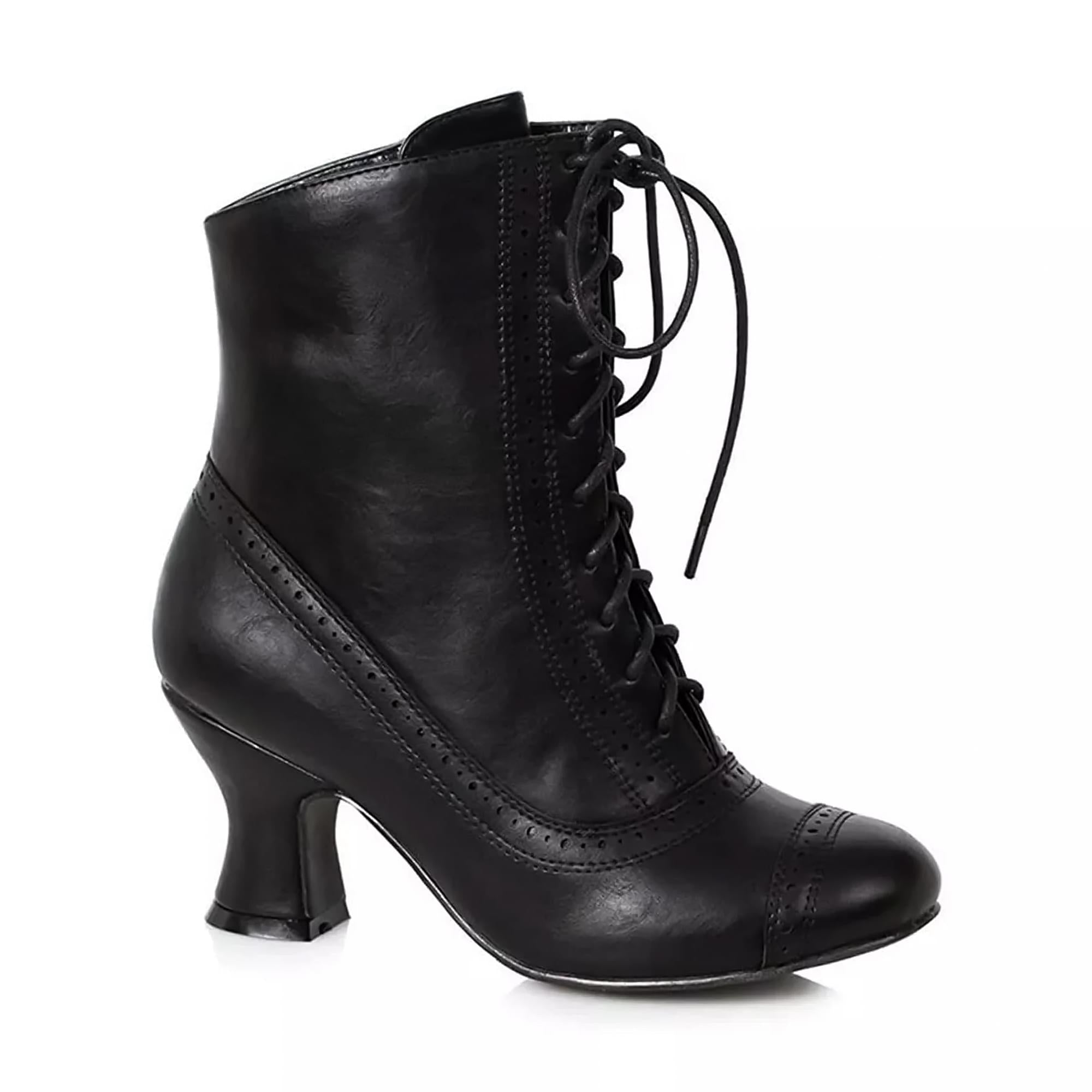 Victorian 2.5" Heel Women's Mid Calf Lace Up Costume Boot (Black)
