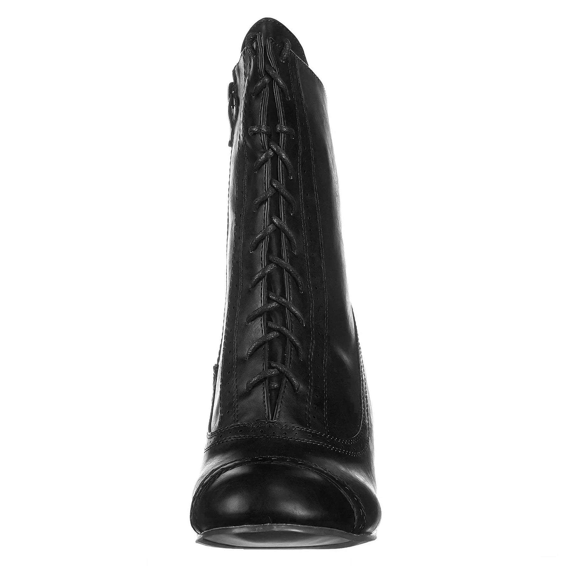 Victorian 2.5" Heel Women's Mid Calf Lace Up Costume Boot (Black)