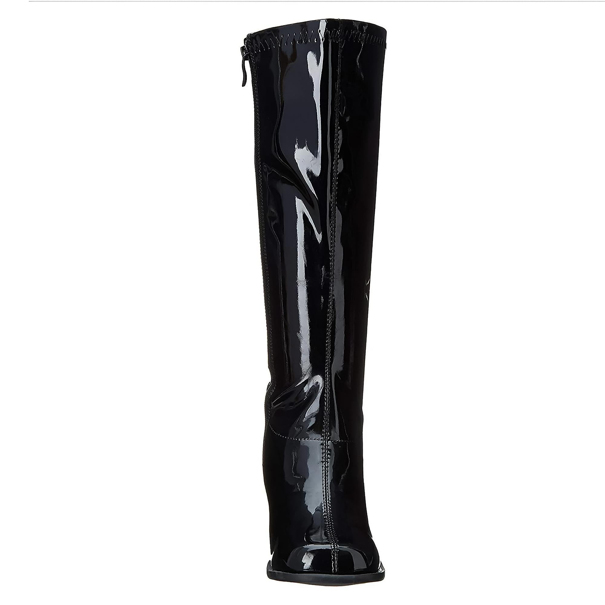 3" Gogo Boots Black with Zipper