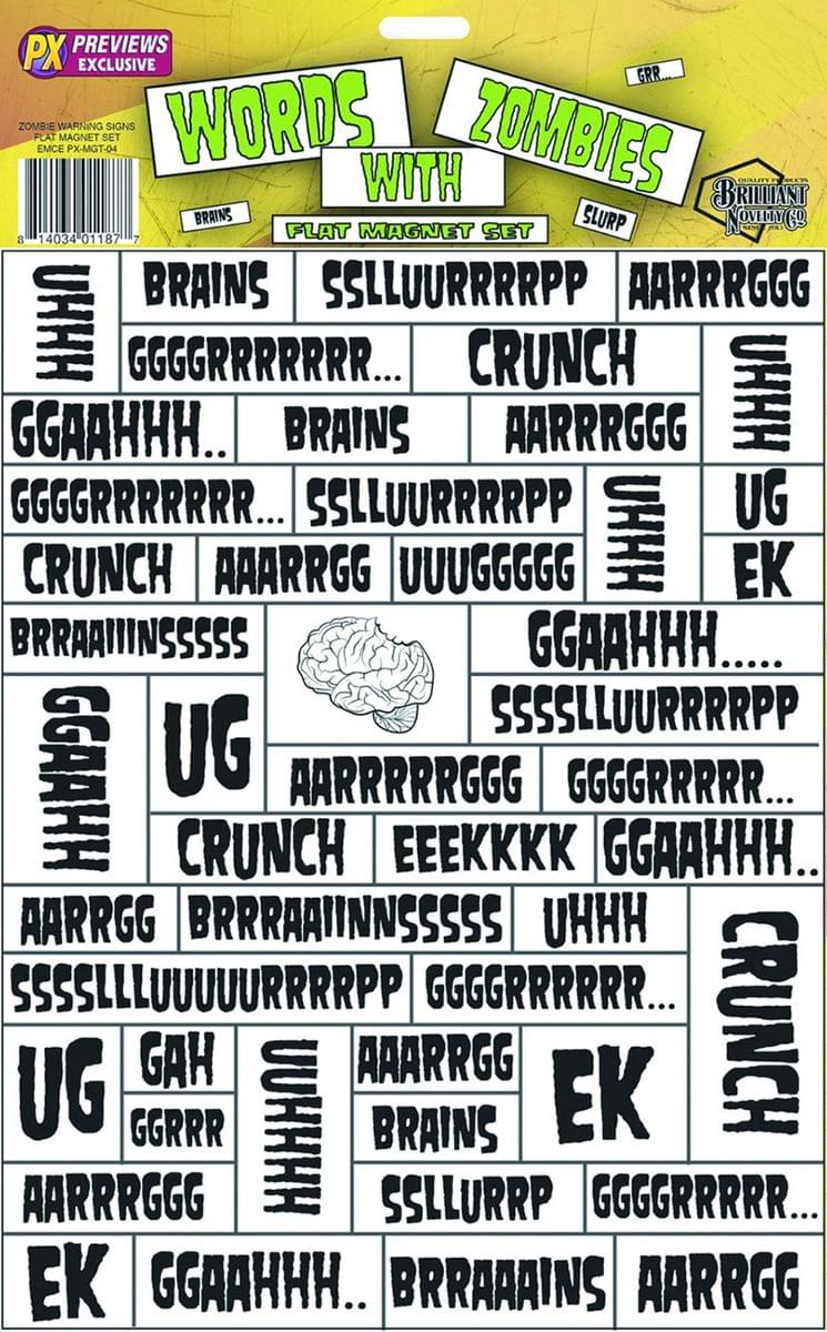 Words With Zombies Refrigeration Magnet Set