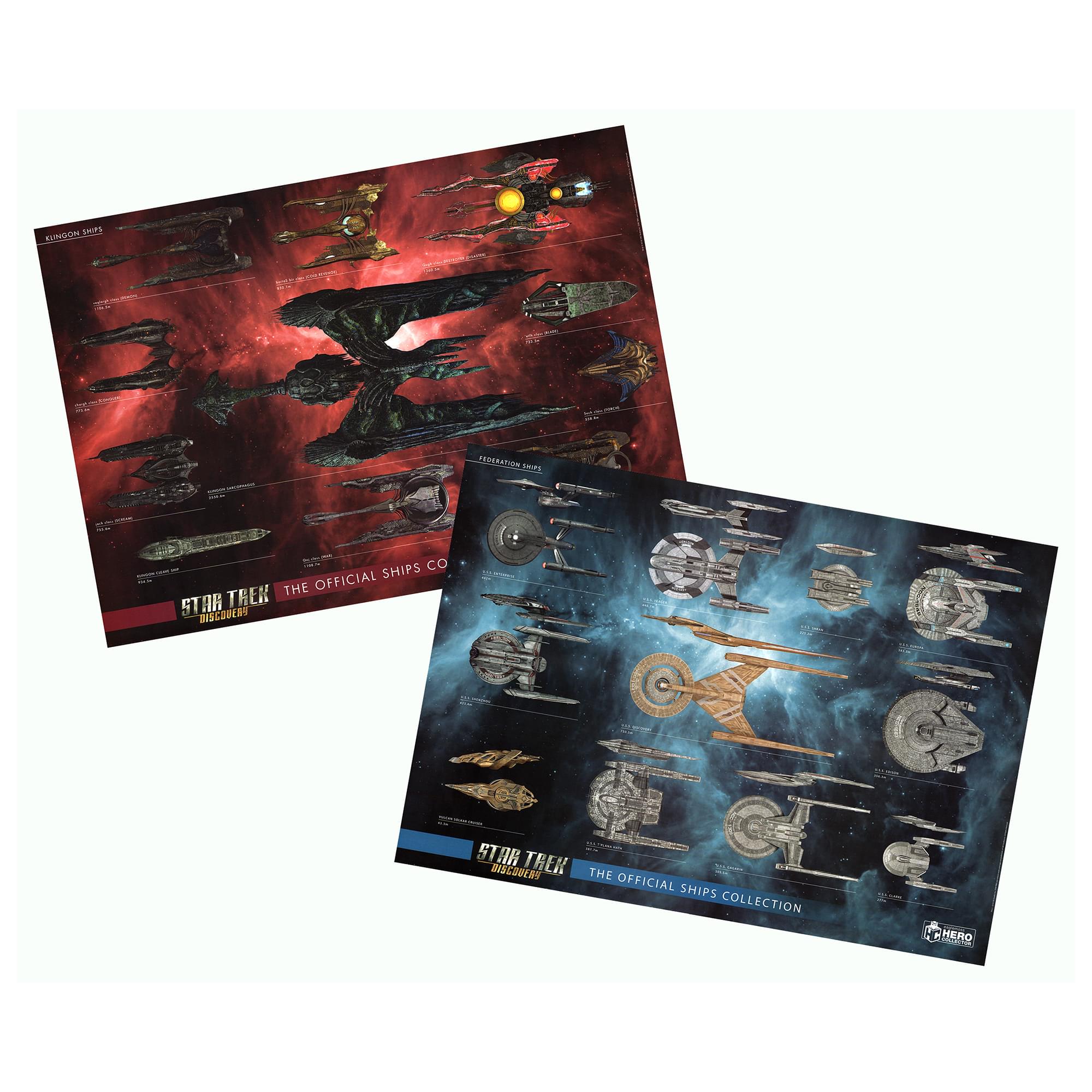 Eaglemoss Star Trek: Discovery Ships Size Chart Poster Set Of 2