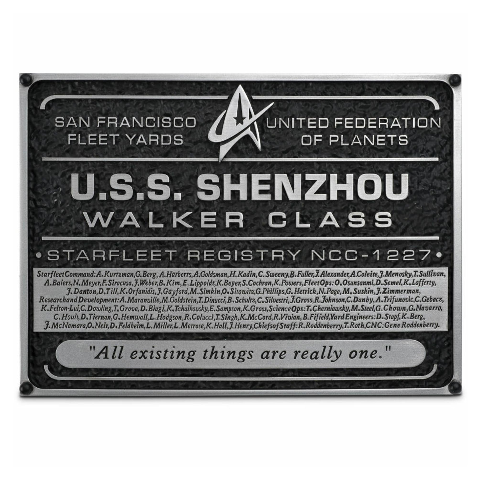 Eaglemoss Star Trek Discovery Shenzhou NC-1227 Dedication Plaque Replica