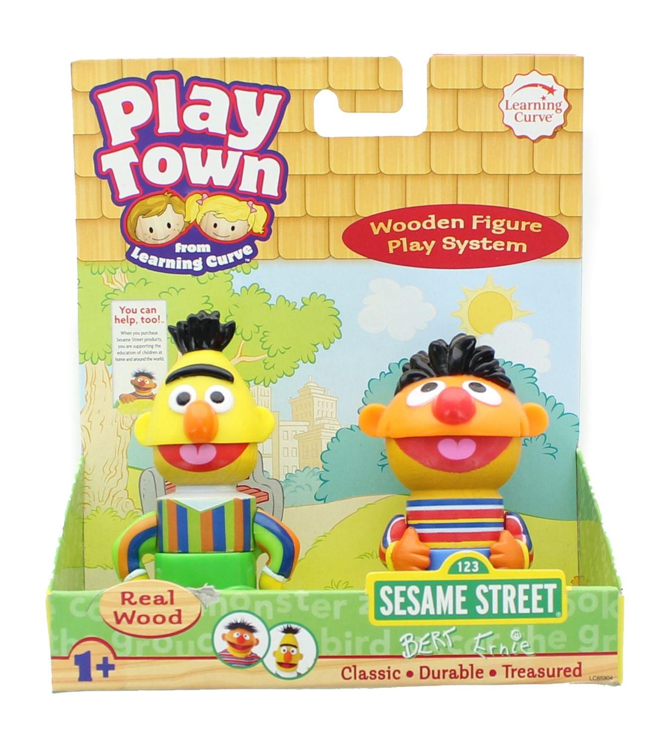 Sesame Street Play Town Learning Curve Real Wood Figure 2 Pack - Bert & Ernie