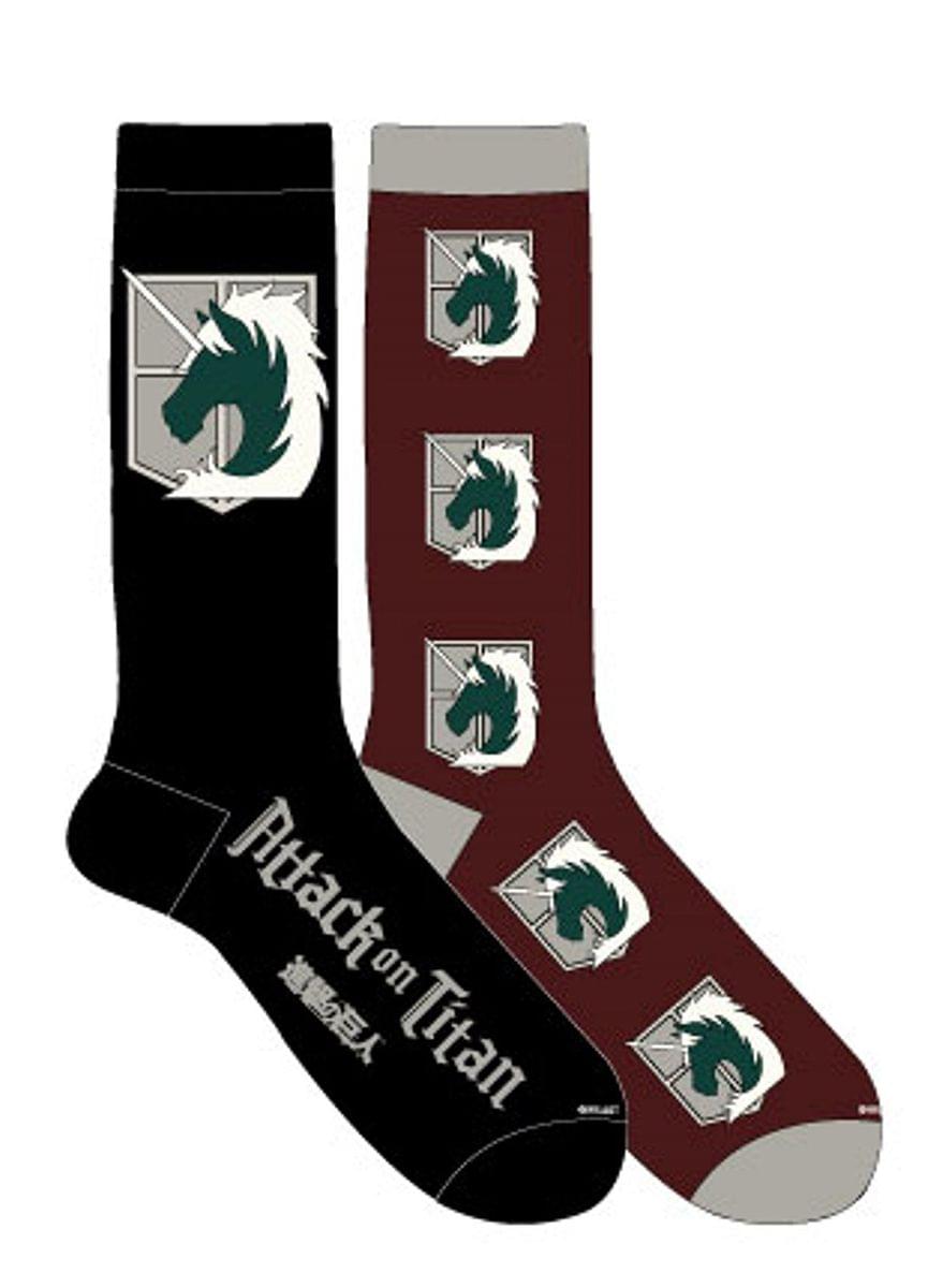 Attack on Titan "Cadet Corps Emblem" Unisex Crew Cut Socks: 2-Pack