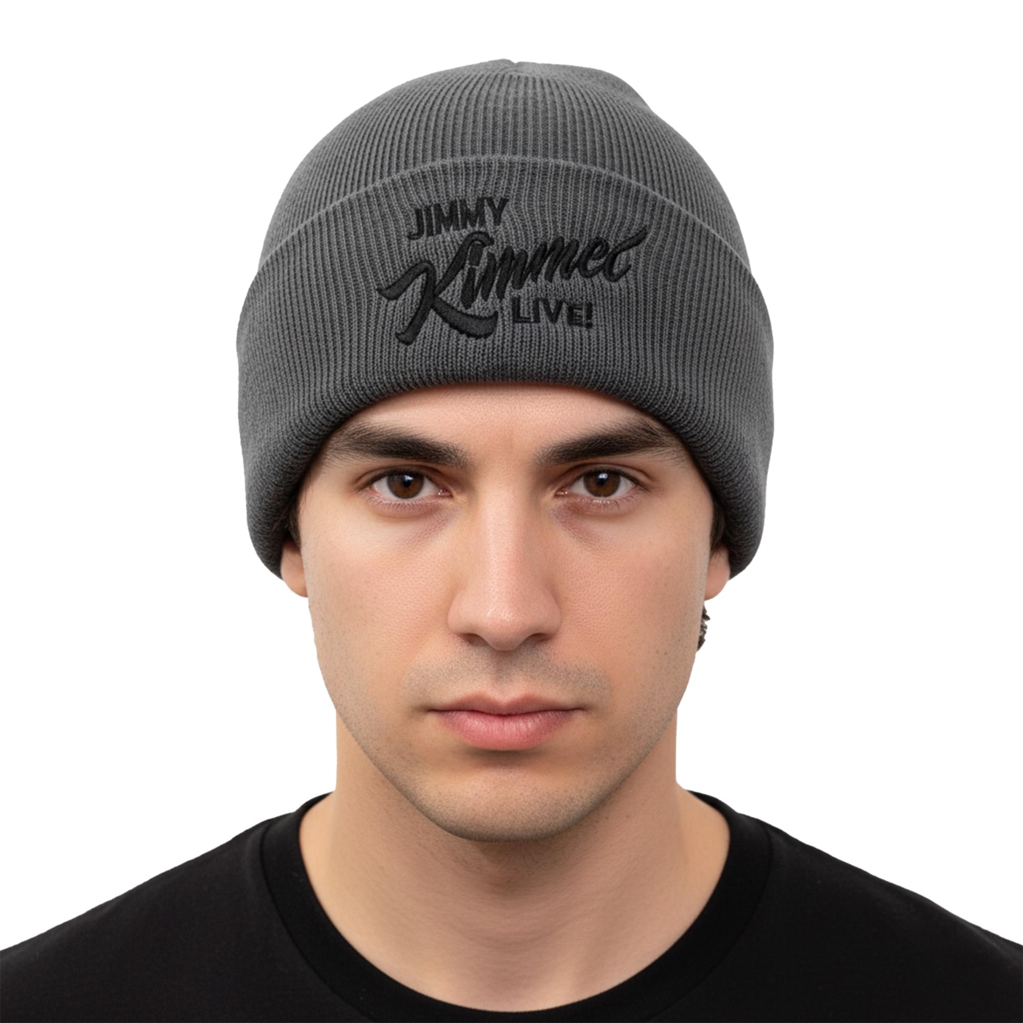 Jimmy Kimmel Live! 12 Inch Charcoal Knit Cuff Beanie | Adult One Size