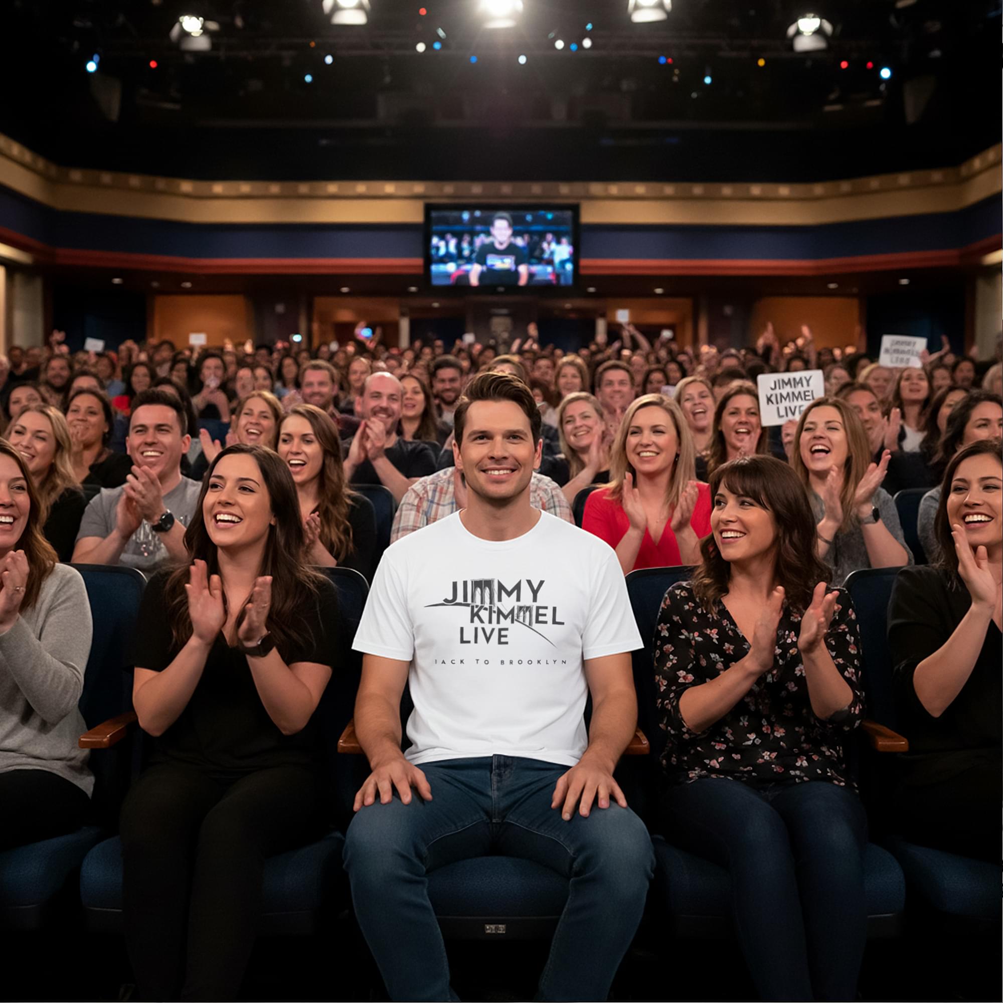 Jimmy Kimmel Live! Brooklyn White Tee Shirt Adult Unisex