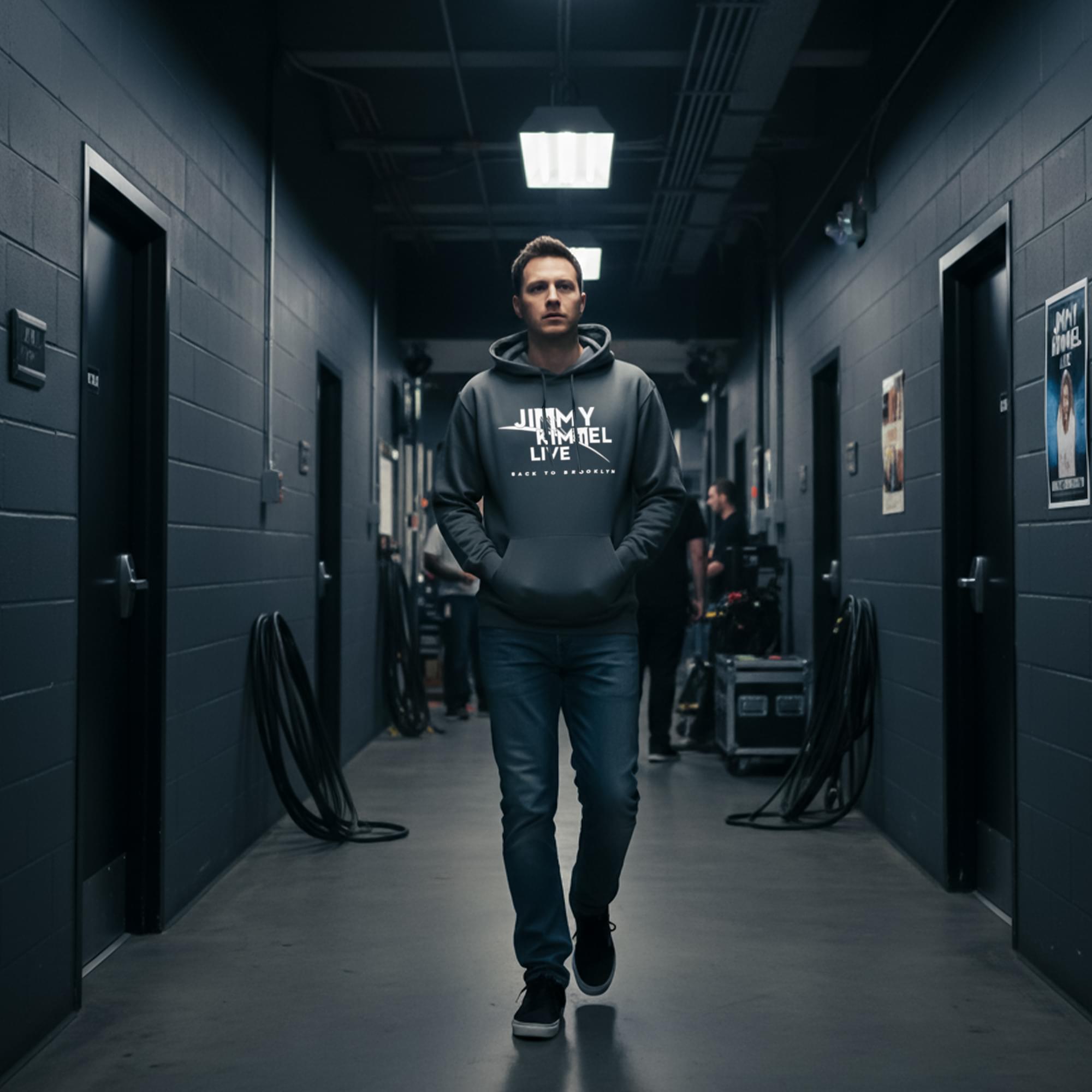 Jimmy Kimmel Live! Brooklyn Charcoal Hoodie Adult Unisex