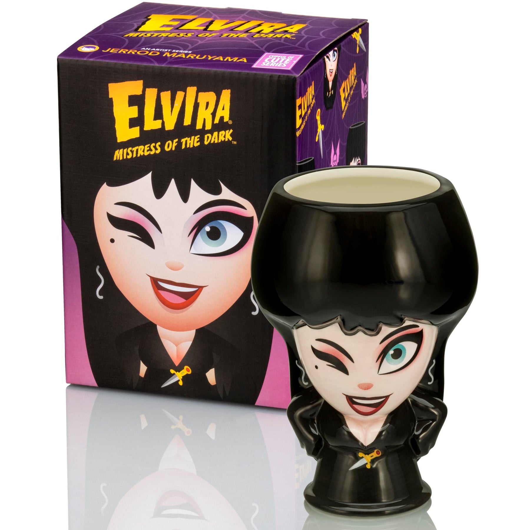 Cupful of Cute Mistress of the Dark Elvira Ceramic Mug | Holds 18 Ounces