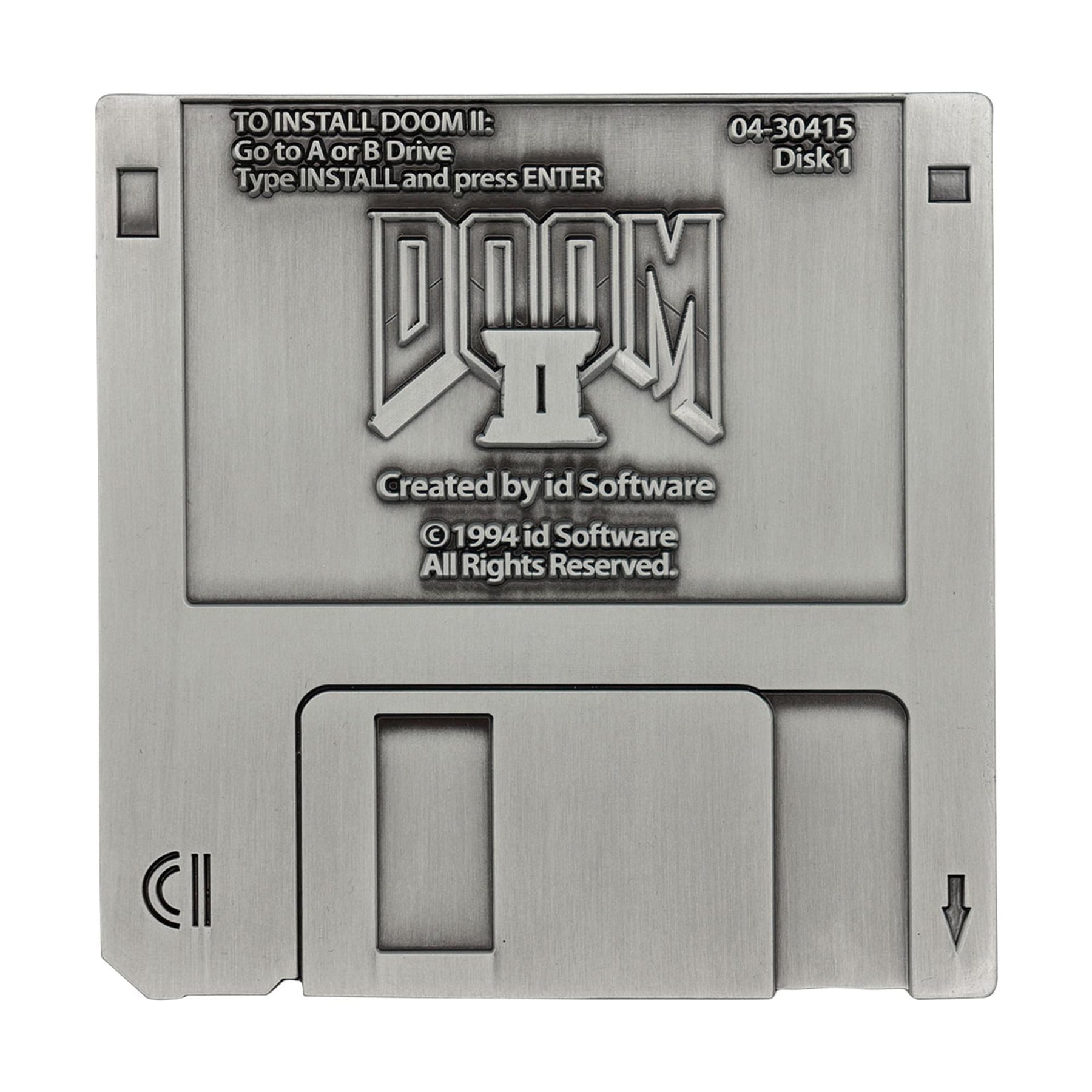 Doom 2 Game Floppy Disk Embossed Metal Replica | 3.5 Inches
