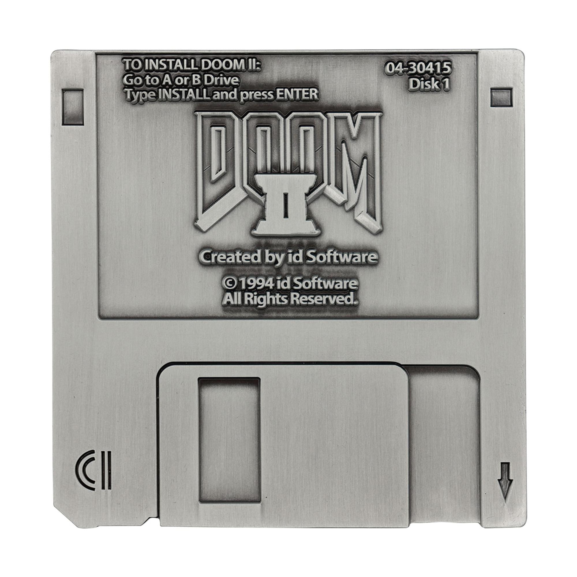 Doom 2 Game Floppy Disk Embossed Metal Replica | 3.5 Inches