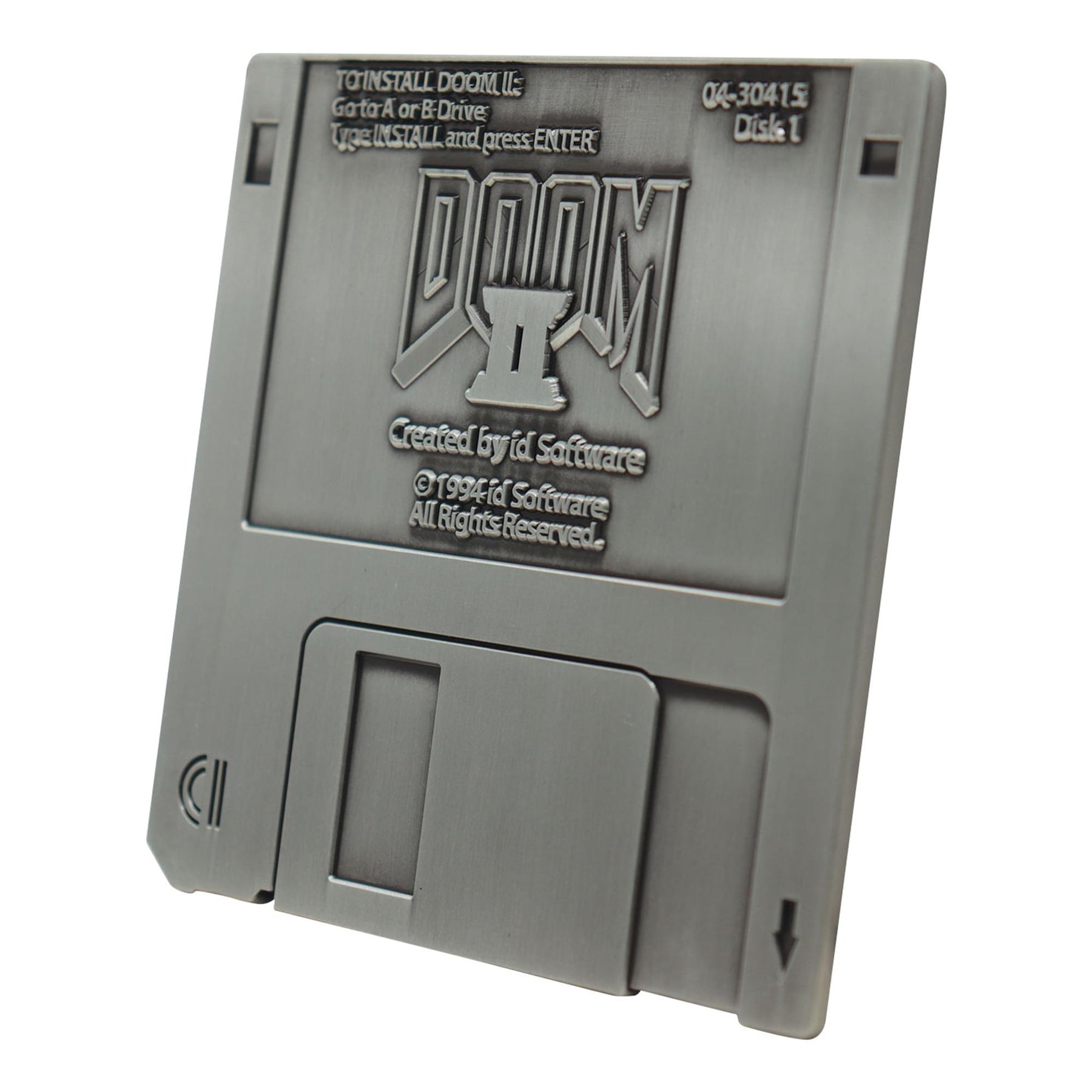 Doom 2 Game Floppy Disk Embossed Metal Replica | 3.5 Inches
