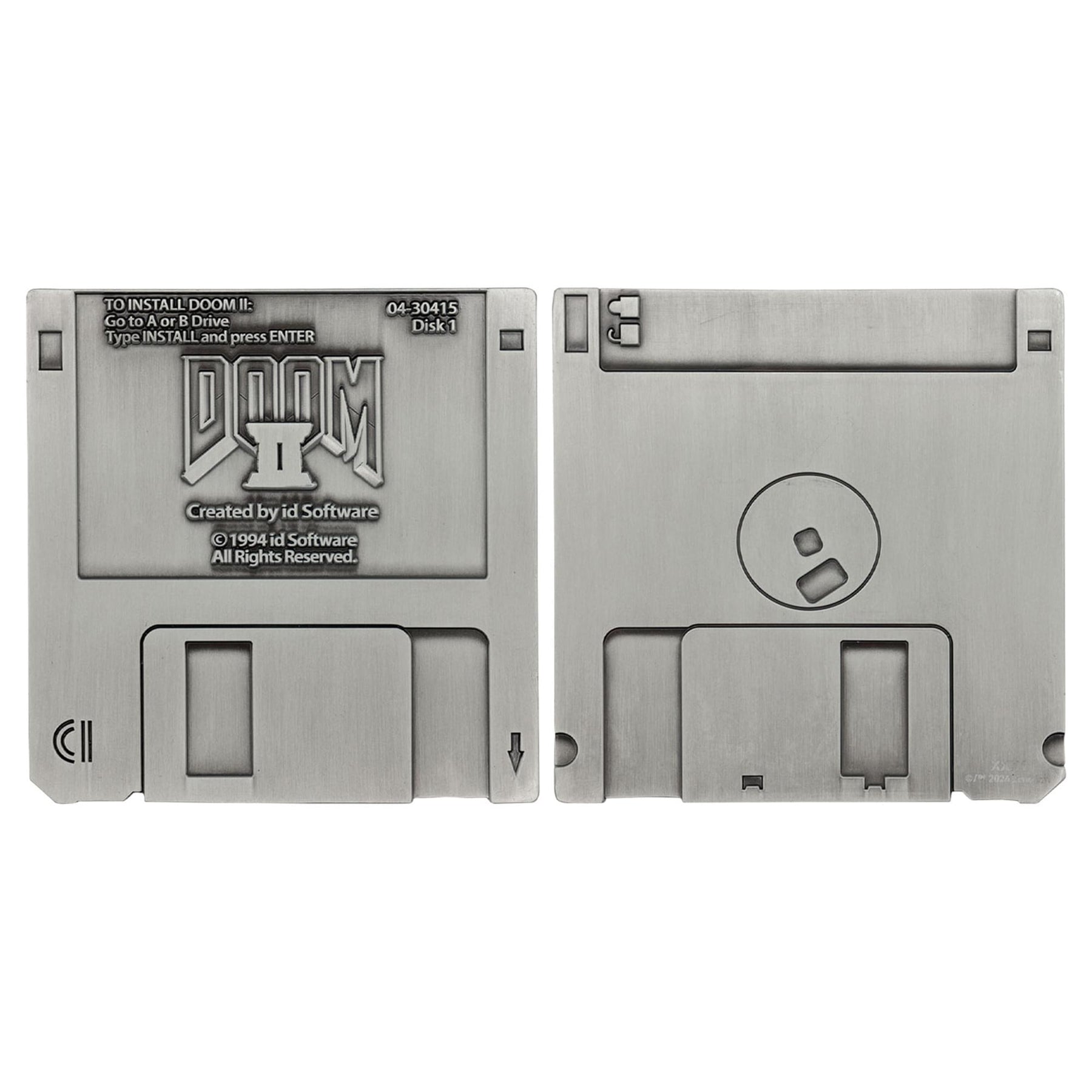 Doom 2 Game Floppy Disk Embossed Metal Replica | 3.5 Inches