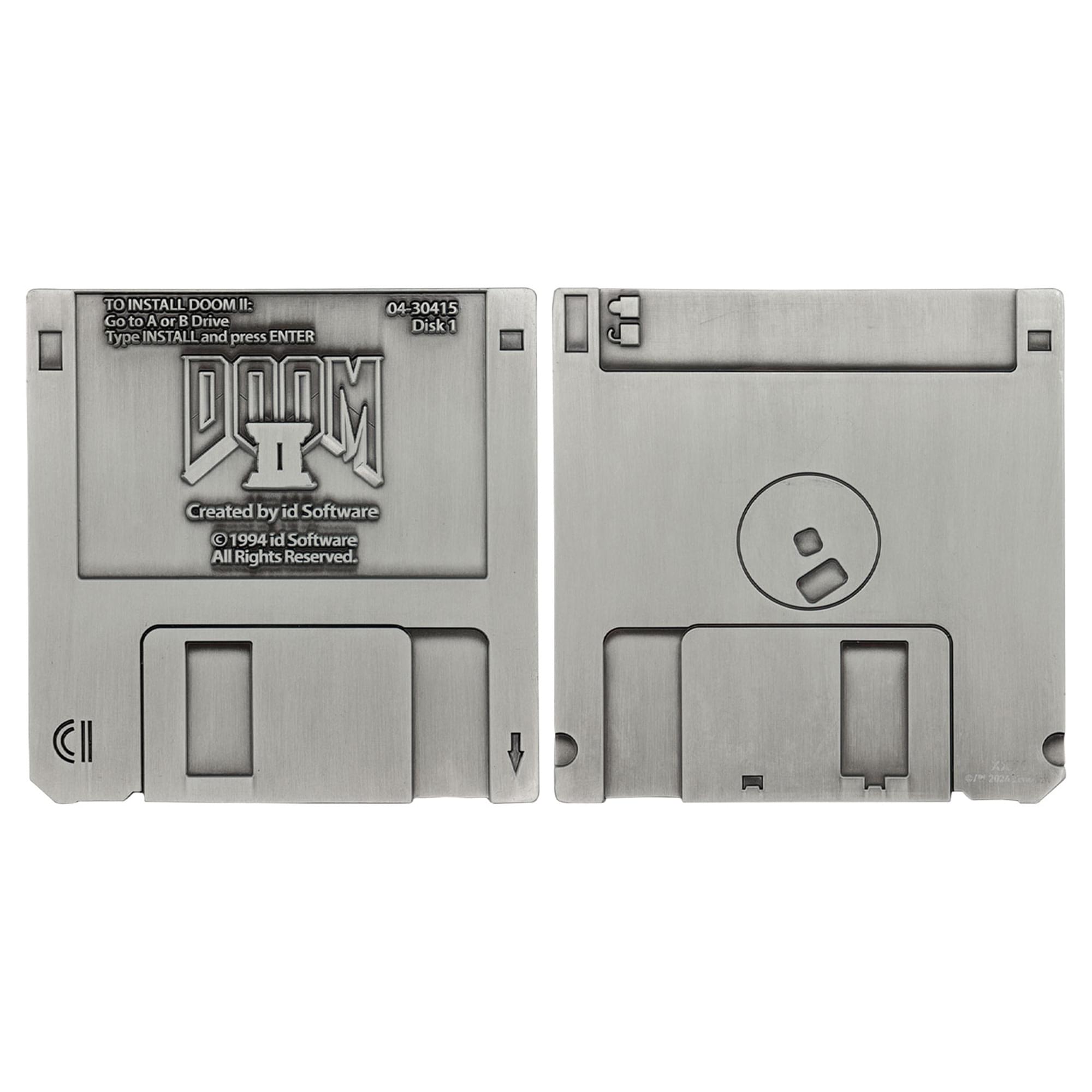 Doom 2 Game Floppy Disk Embossed Metal Replica | 3.5 Inches