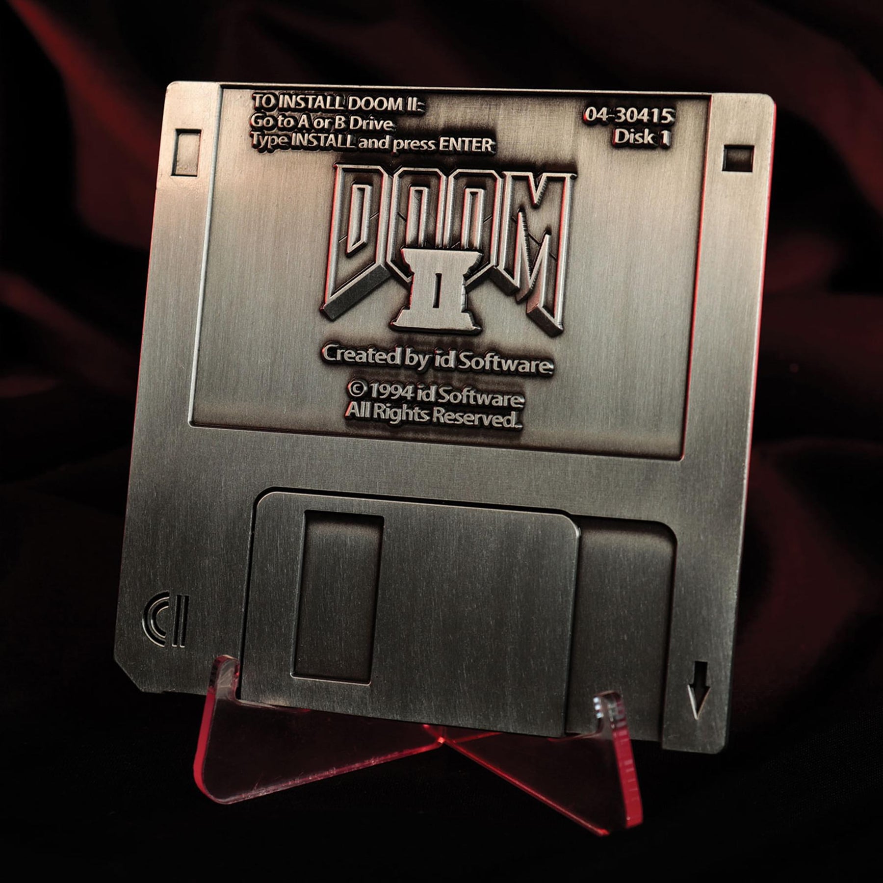 Doom 2 Game Floppy Disk Embossed Metal Replica | 3.5 Inches