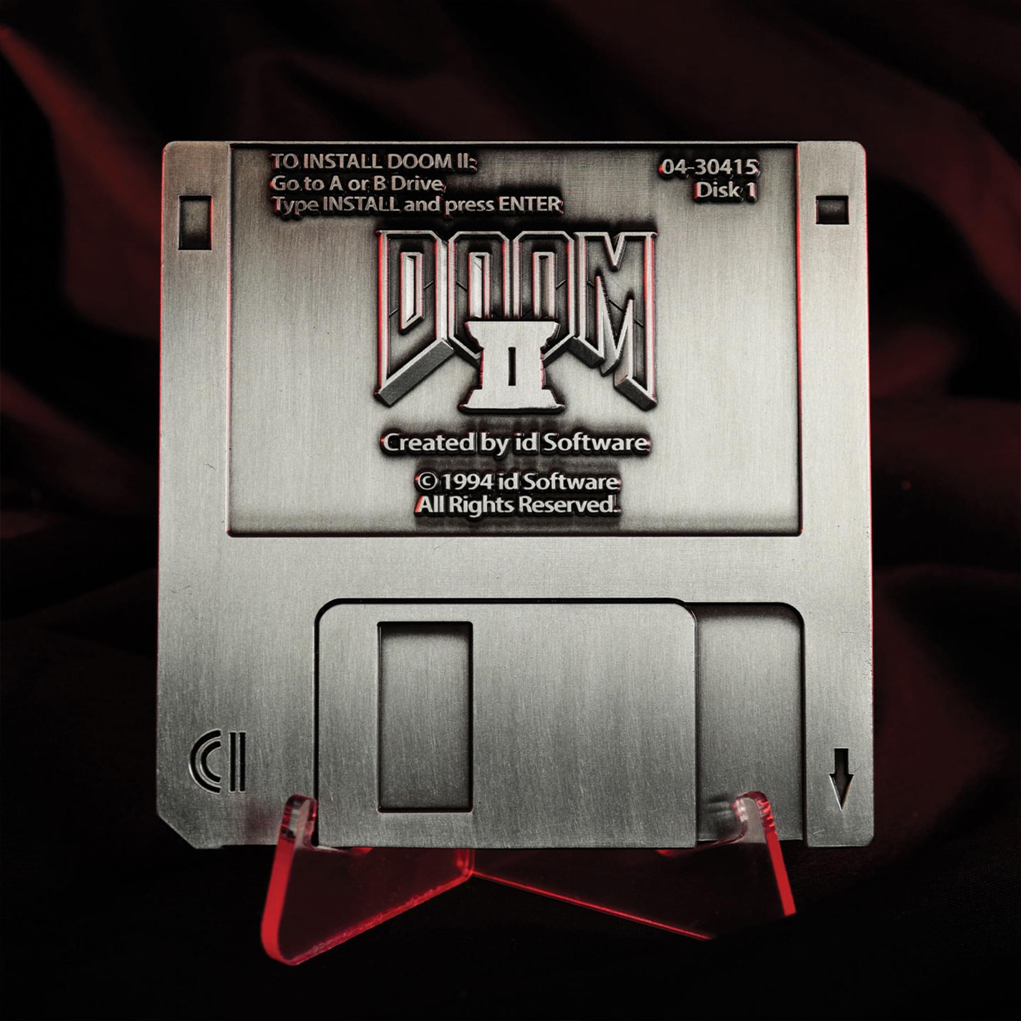 Doom 2 Game Floppy Disk Embossed Metal Replica | 3.5 Inches