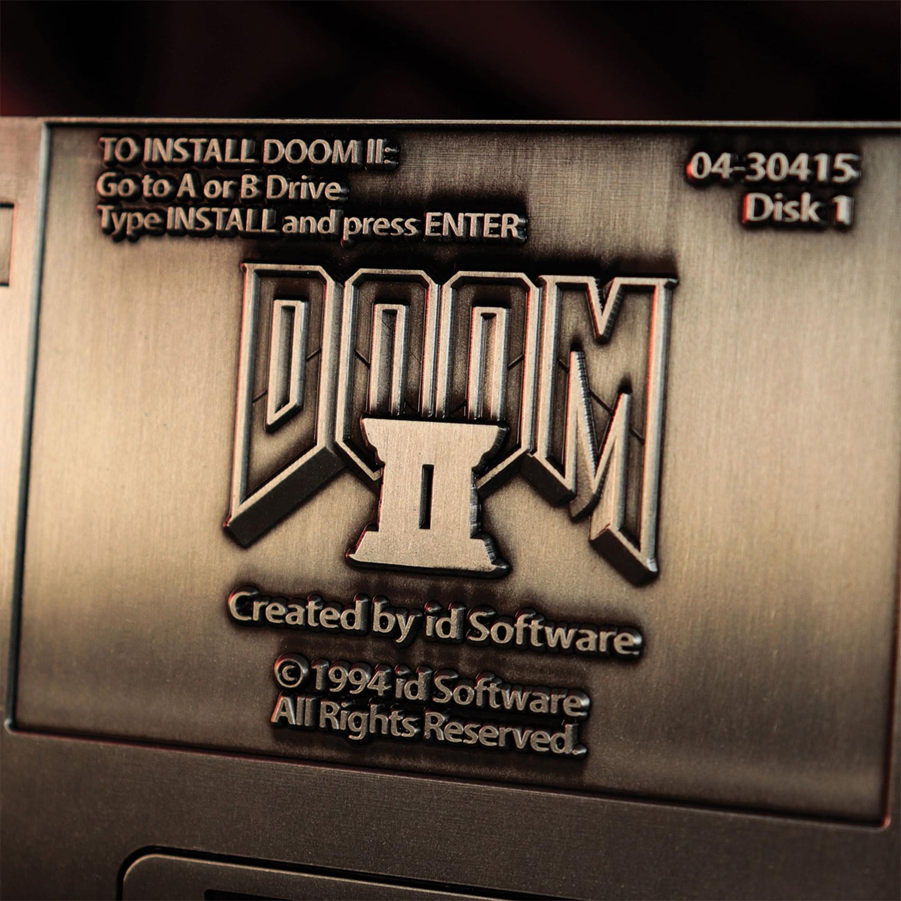 Doom 2 Game Floppy Disk Embossed Metal Replica | 3.5 Inches