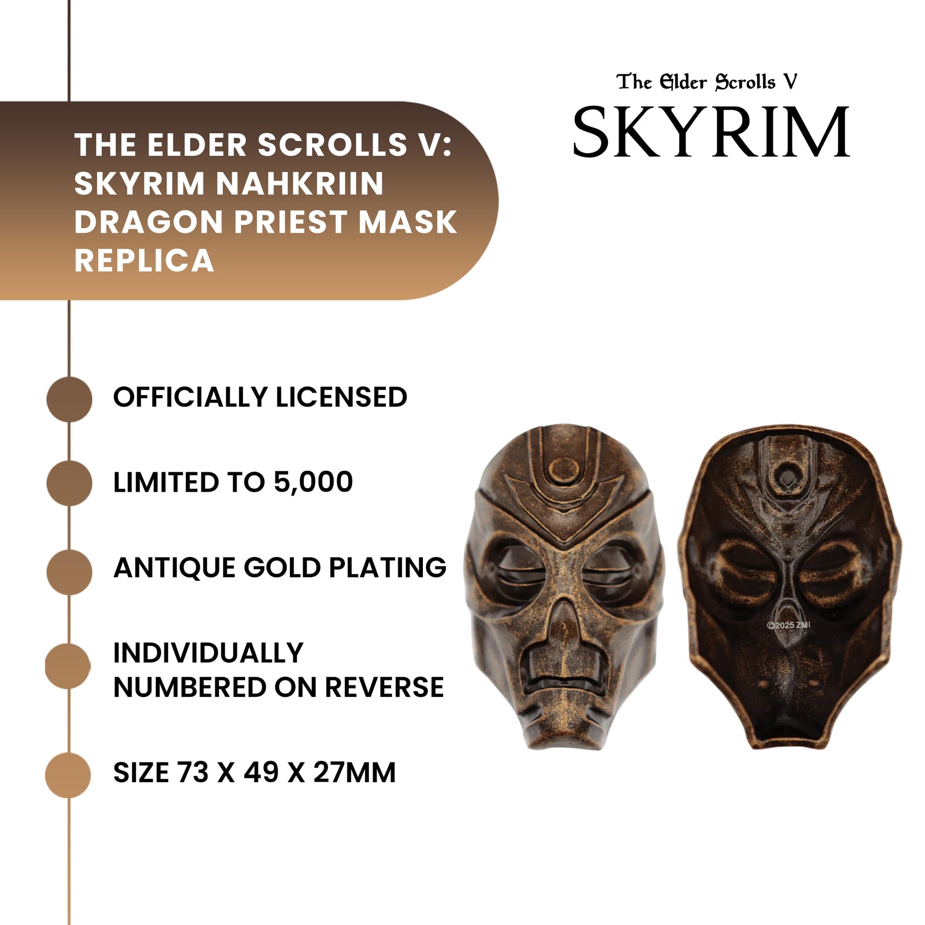 The Elder Scrolls V: Skyrim Nahkriin Dragon Priest Limited Edition Mask Replica