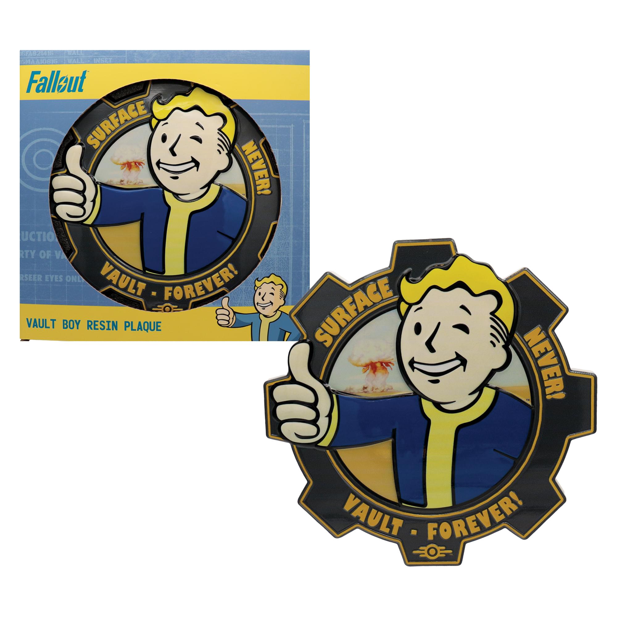 Fallout Vault Boy "Surface Never, Vault Forever" Resin Plaque