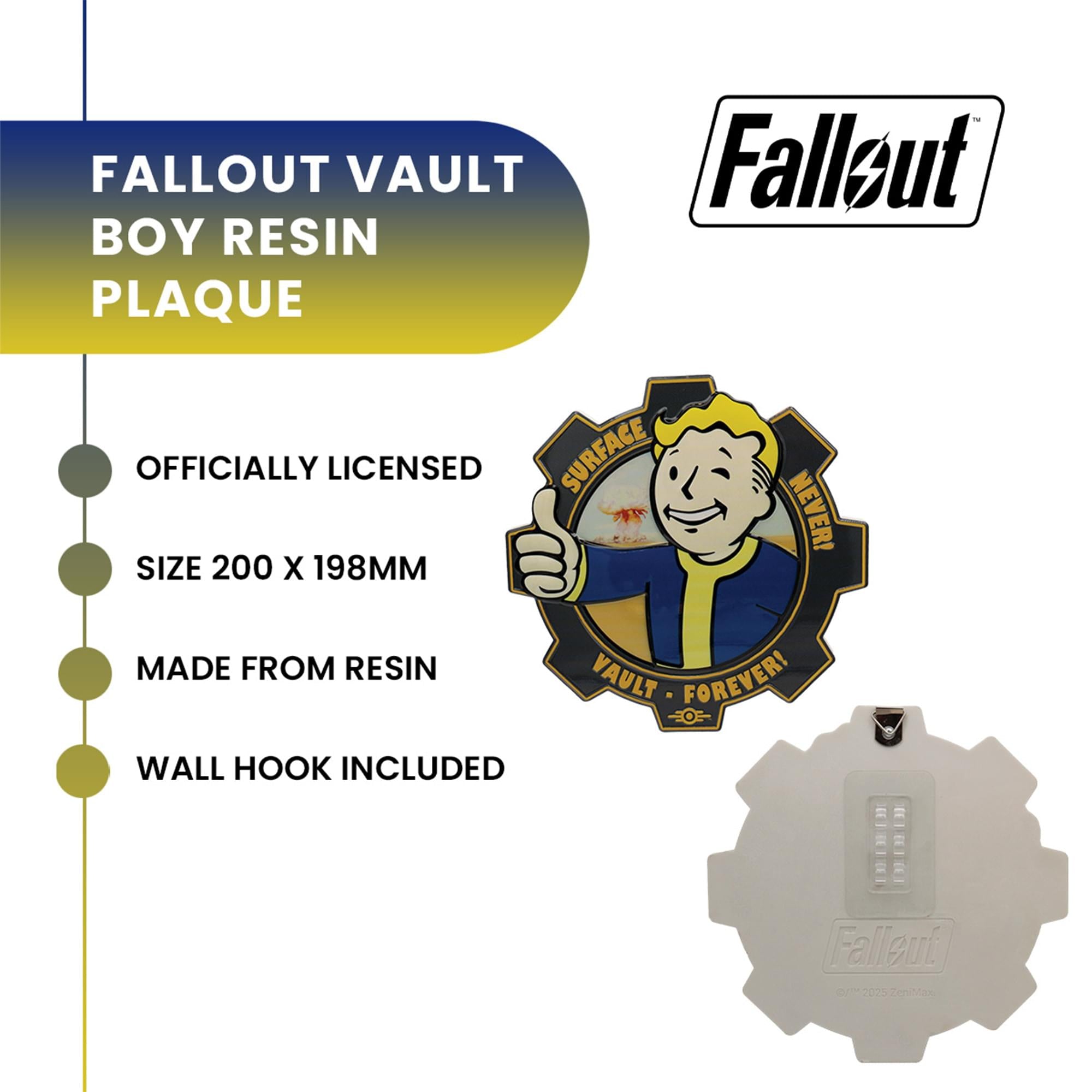 Fallout Vault Boy "Surface Never, Vault Forever" Resin Plaque
