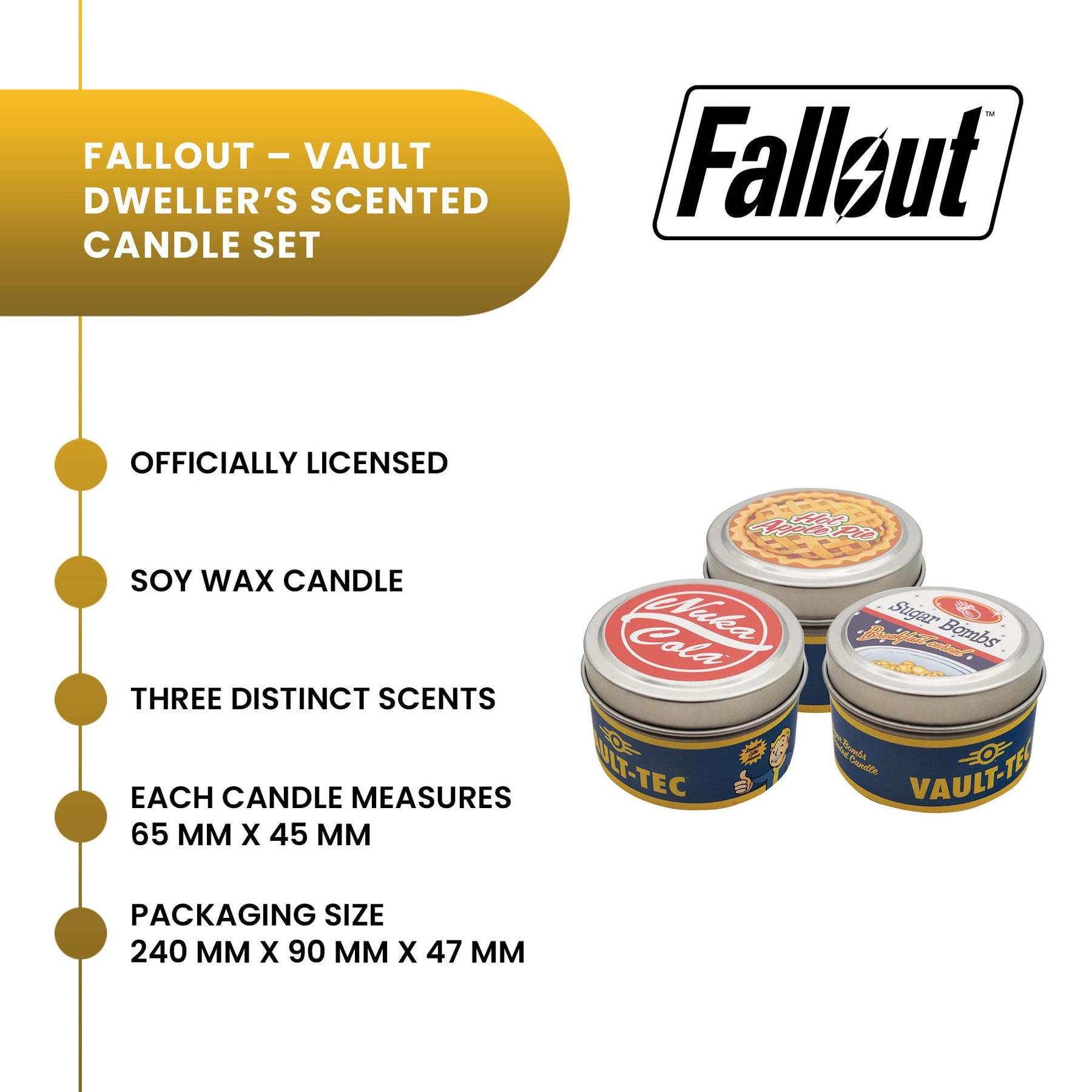 Fallout Vault-Tec Scented Candles 3-Piece Set