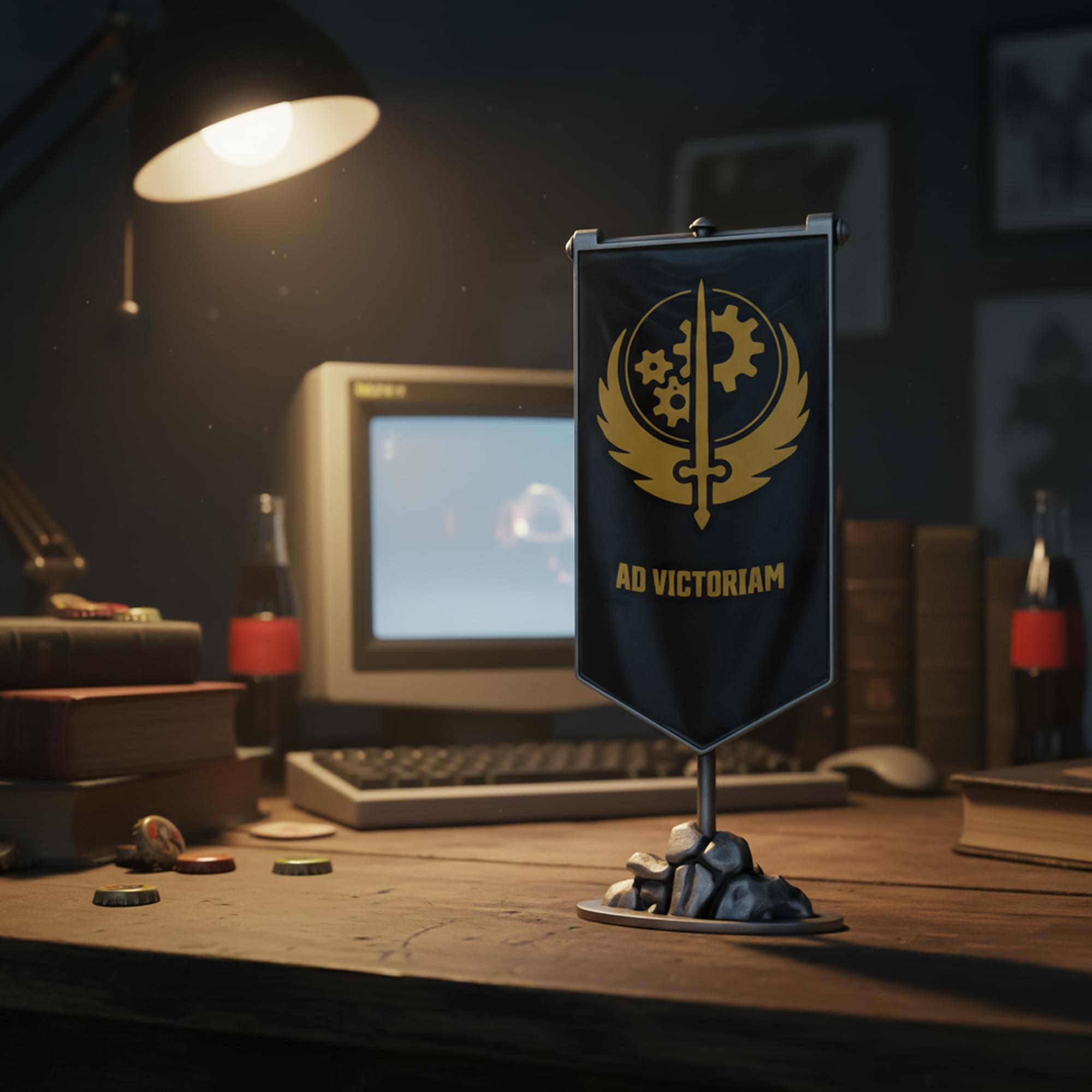 Fallout Brotherhood Of Steel Banner Limited Edition Metal Replica | 2 x 4 Inches