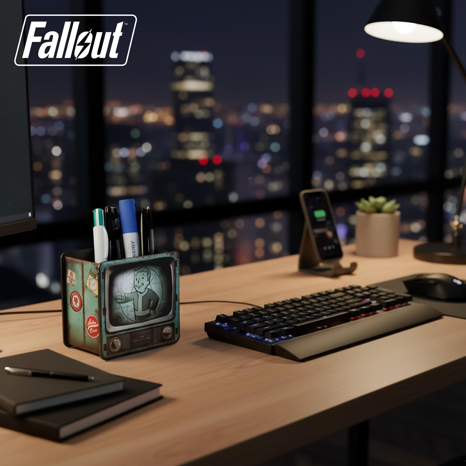Fallout Vault-Tec MDF Desk Organizer | 4 x 4.5 x 2.5 Inches