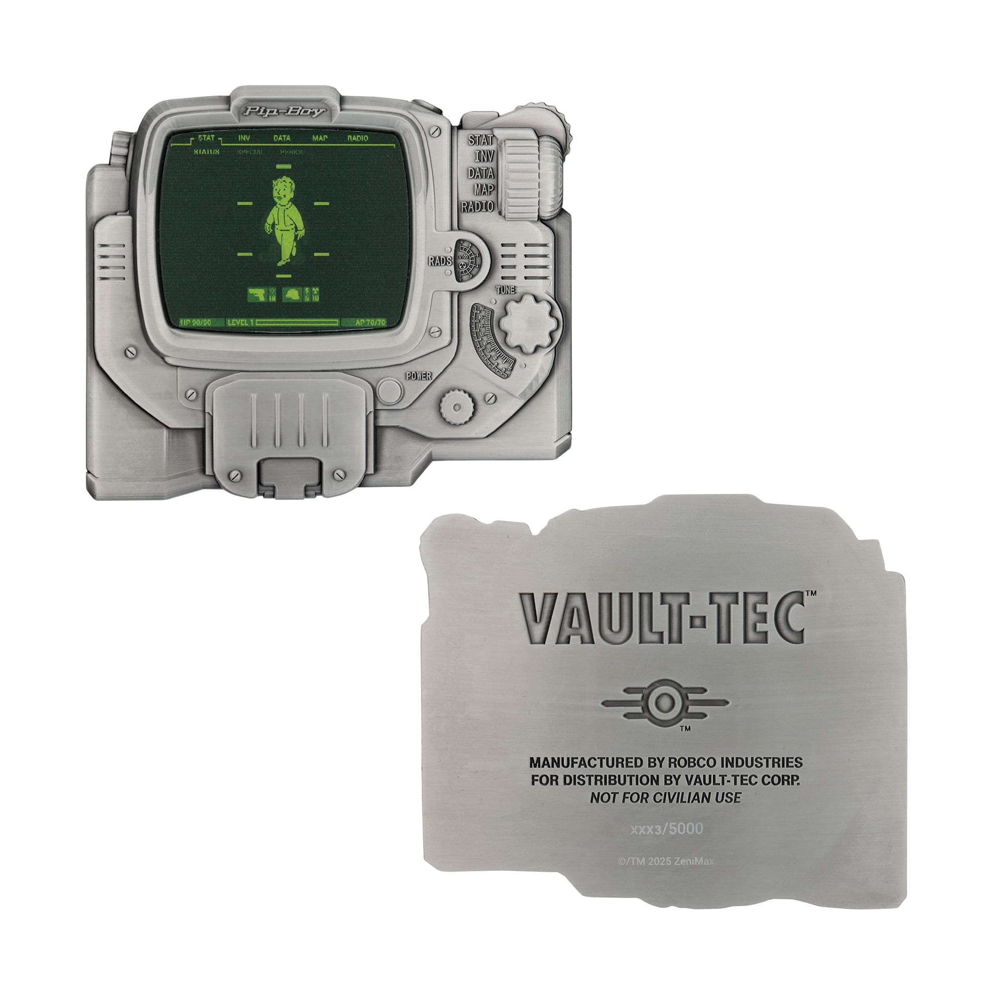 Fallout Pip-Boy Health Limited Edition Embossed Lenticular Metal Ingot
