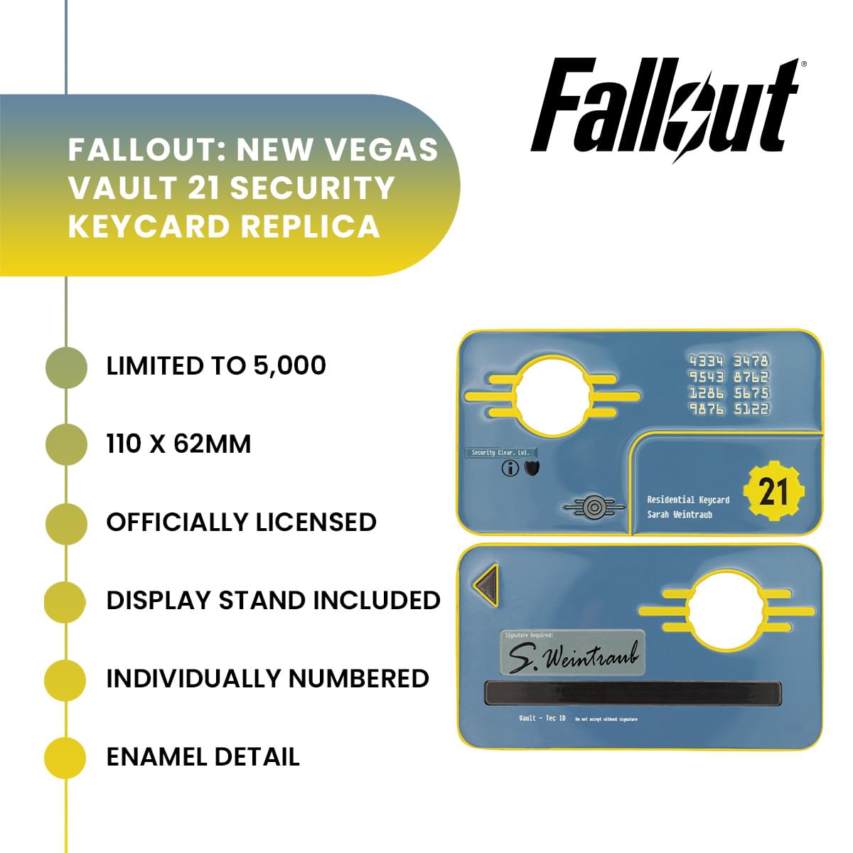 Fallout: New Vegas Vault 21 Security Keycard Limited Edition Replica
