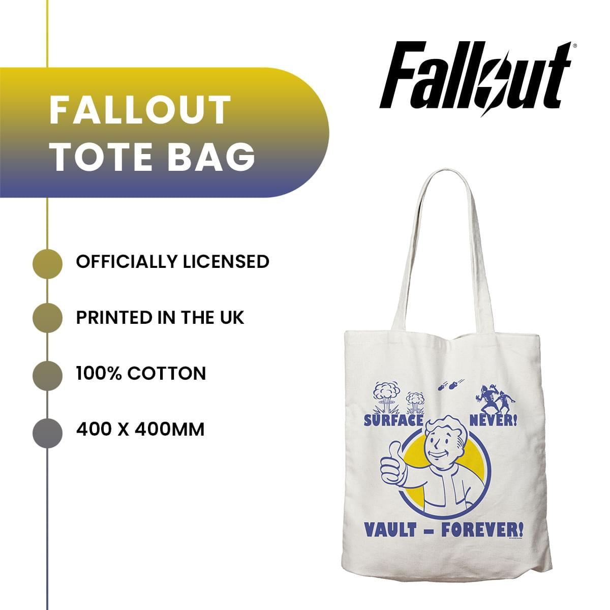 Fallout 16 Inch Vault Boy Tote Bag