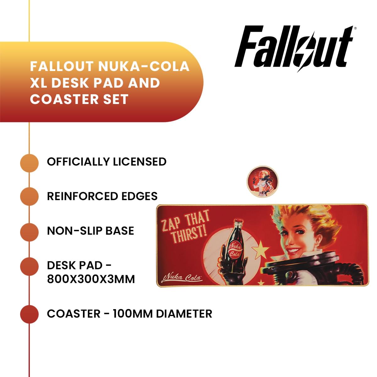 Fallout Nuka-Cola XL Desk Pad and Coaster Set